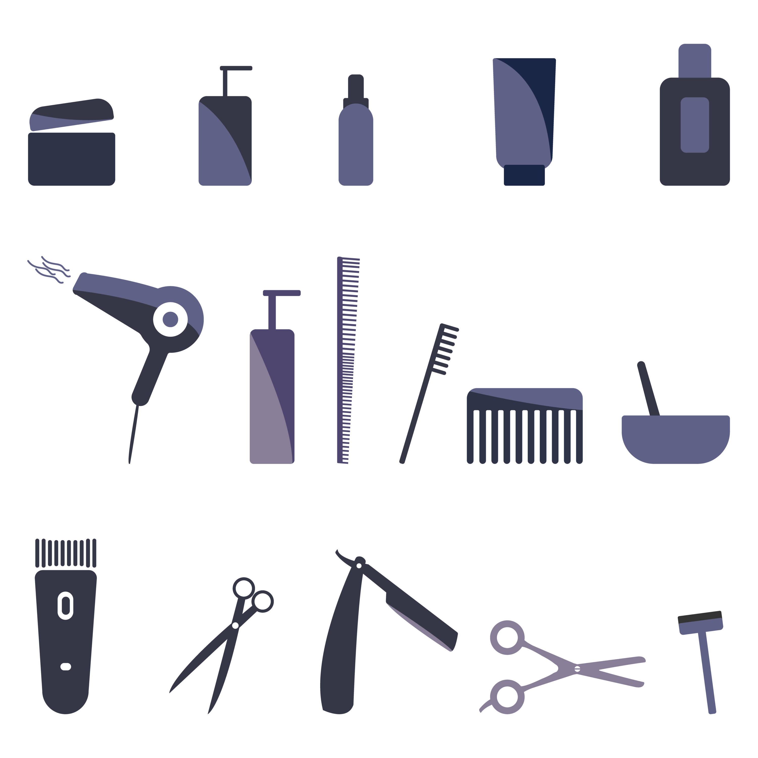 Icons Set Barber Shop Graphics cover image.