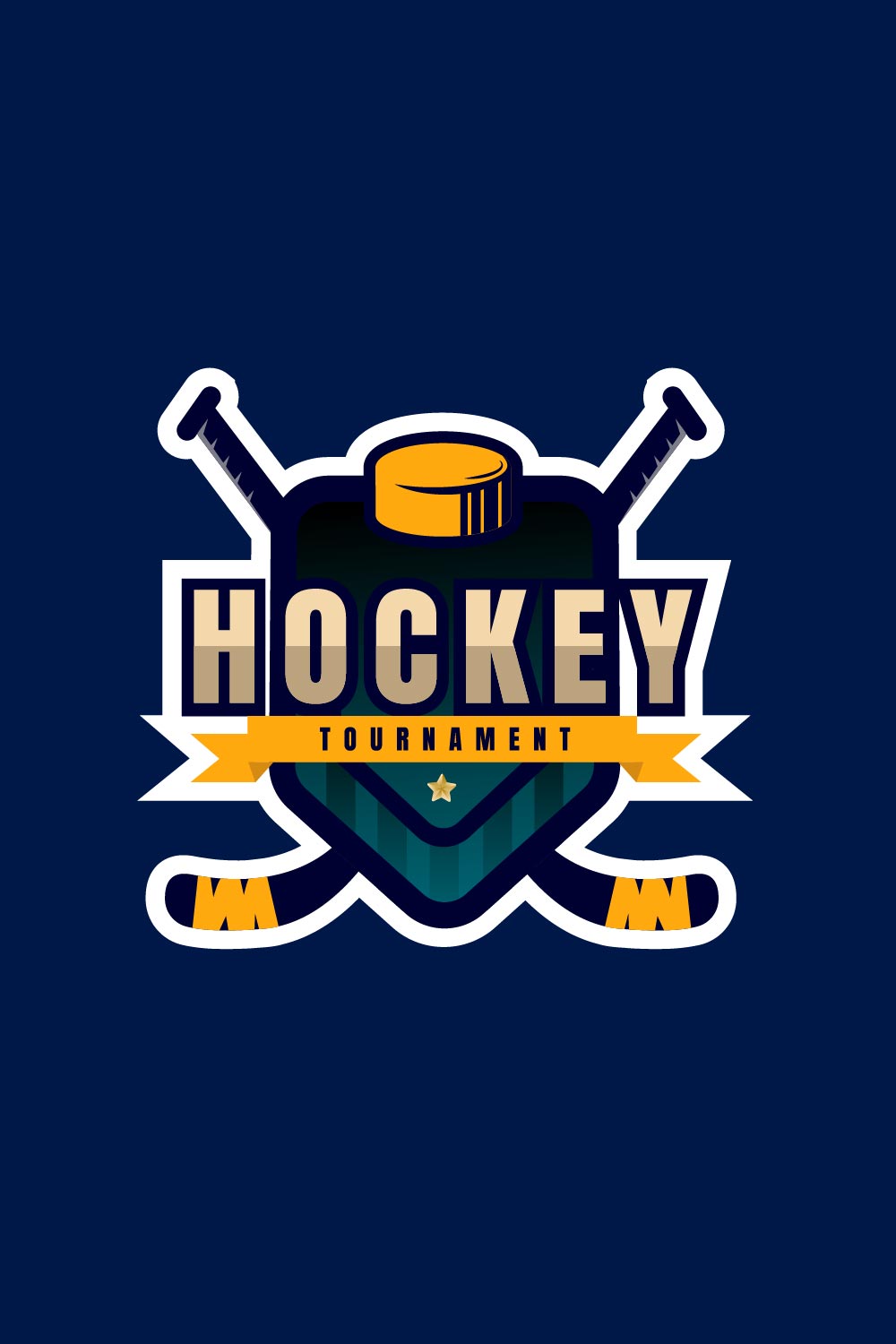 Ice Hockey Club Logo, Badge Design pinterest image.