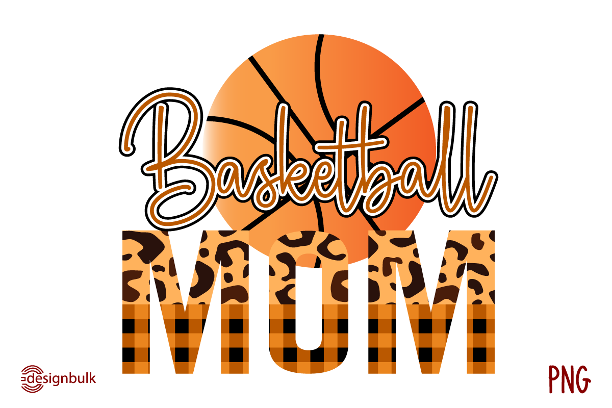 Adorable image of a basketball and the inscription "Mom".