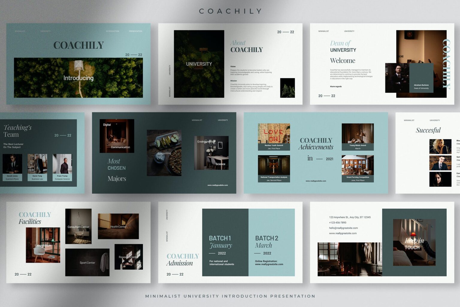 Coachily - Minimalist University Profile PowerPoint – MasterBundles