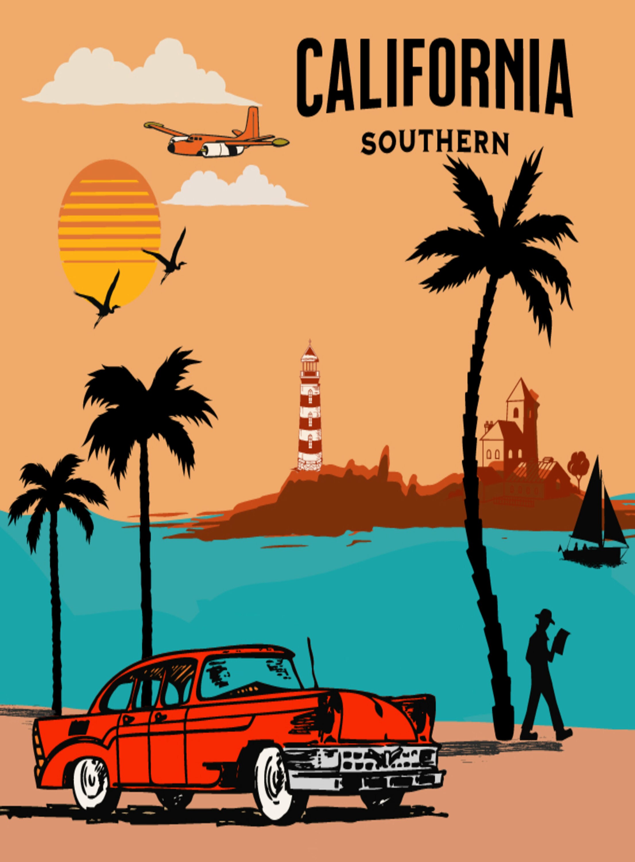 Beach Vintage T-shirts Graphics Collection preview image.