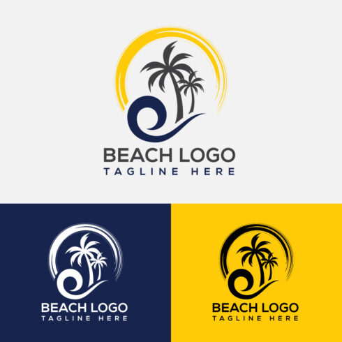 Tropical Beach Modern Logo Vector Graphics cover image.