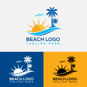 Tropical Beach Simple Logo - MasterBundles