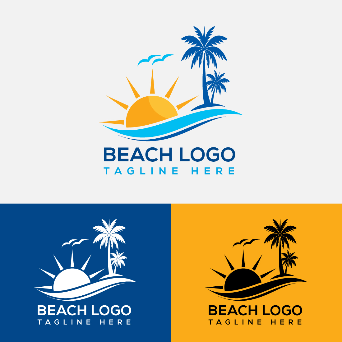Tropical Beach Simple Logo cover image.