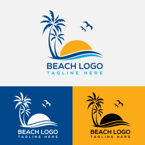 Modern Beach Logo Vector Illustration cover image.