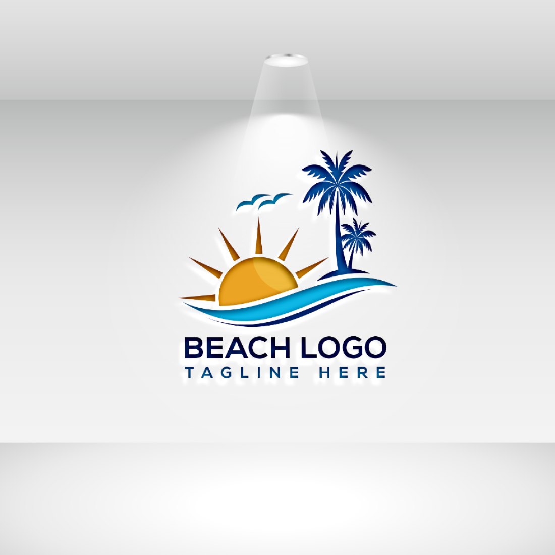 Tropical Beach Simple Logo Graphics cover image.
