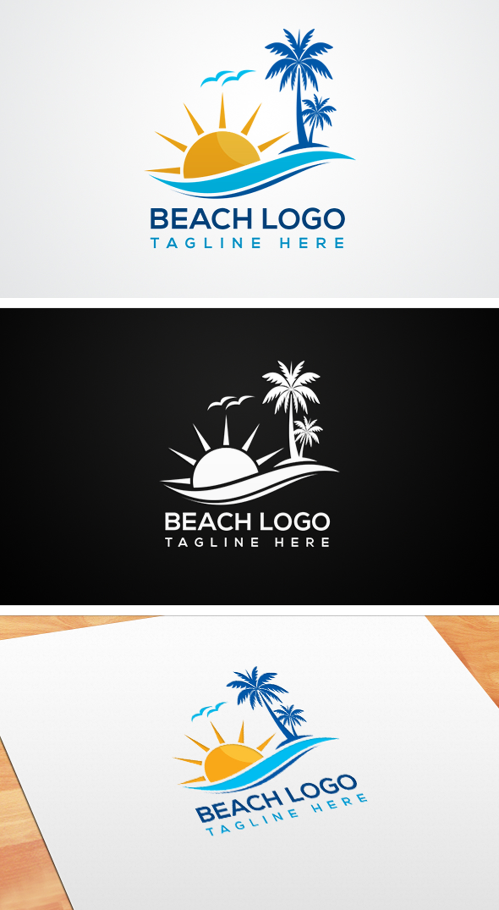 Tropical Beach Simple Logo preview image.