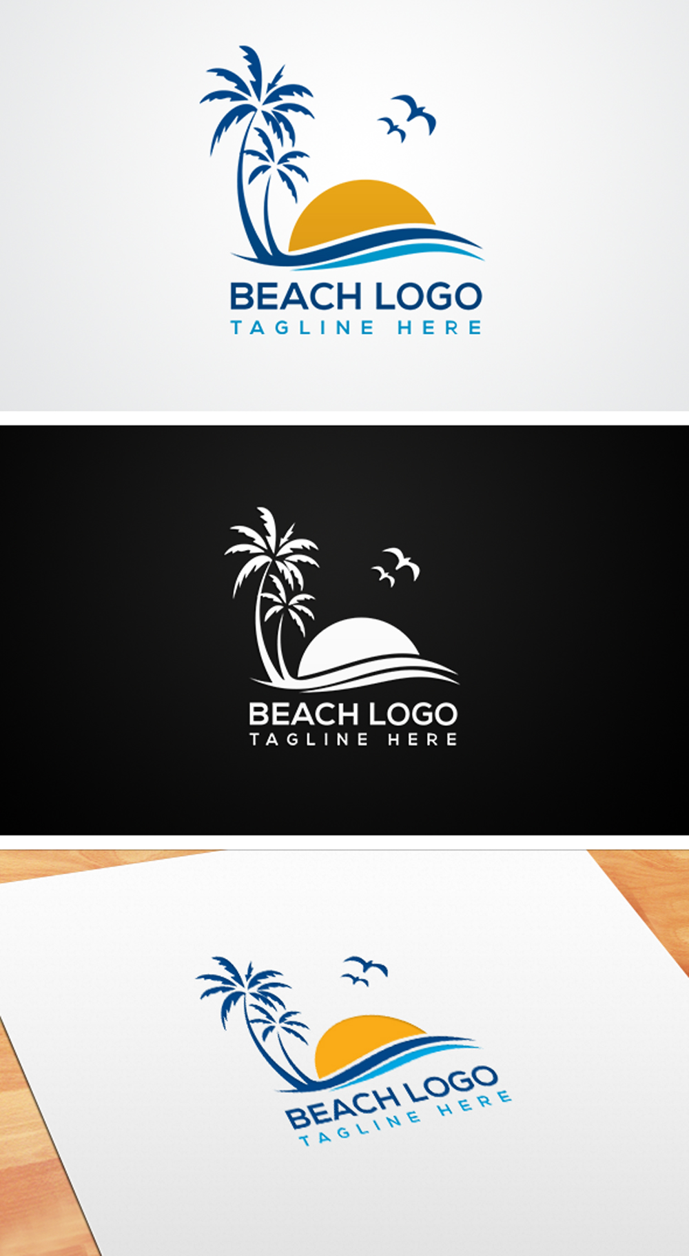 Modern Beach Logo Vector Illustration - MasterBundles