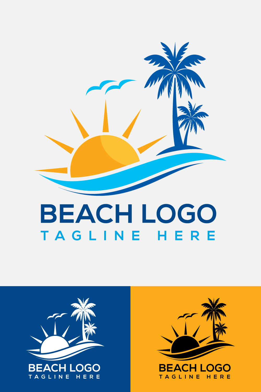 Tropical Beach Simple Logo pinterest image.