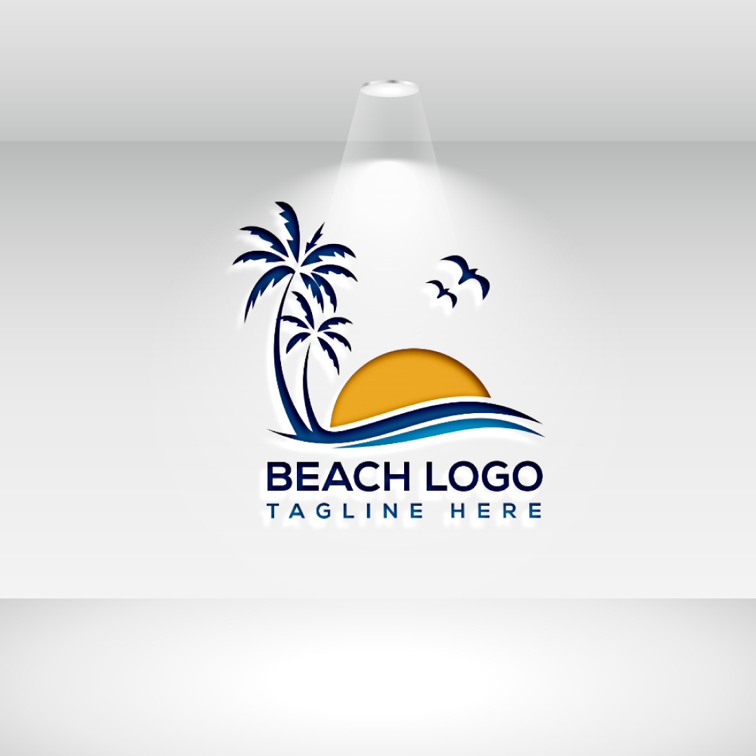 Modern Beach Logo Vector Illustration preview image.