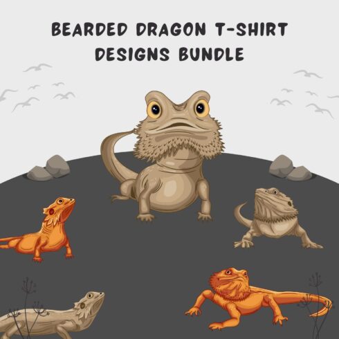Bearded Dragon T-shirt Designs Bundle.