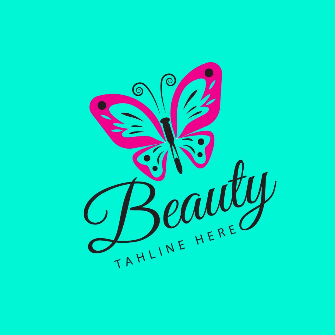 Creative Beauty Salon Logo Template preview image.