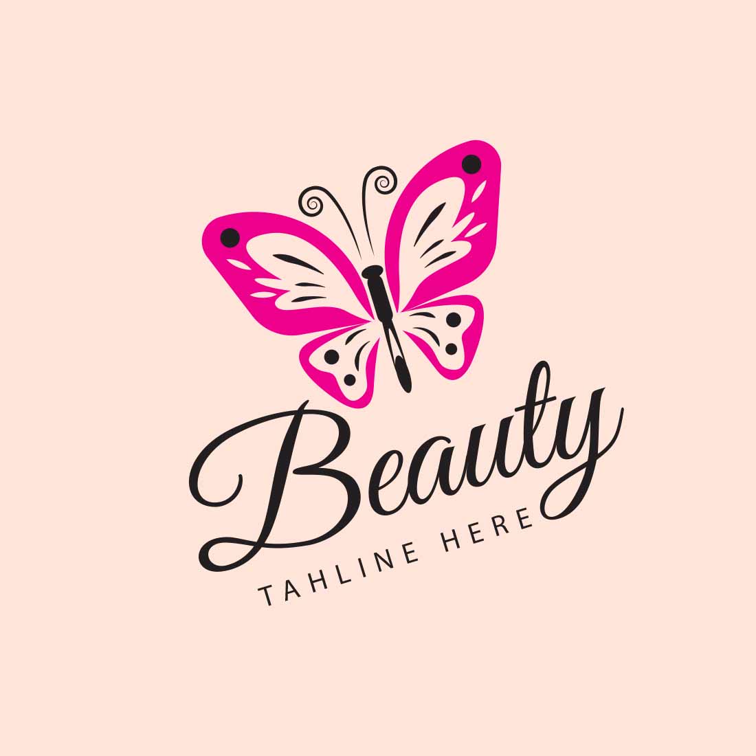 Creative Beauty Salon Logo Template facebook image.