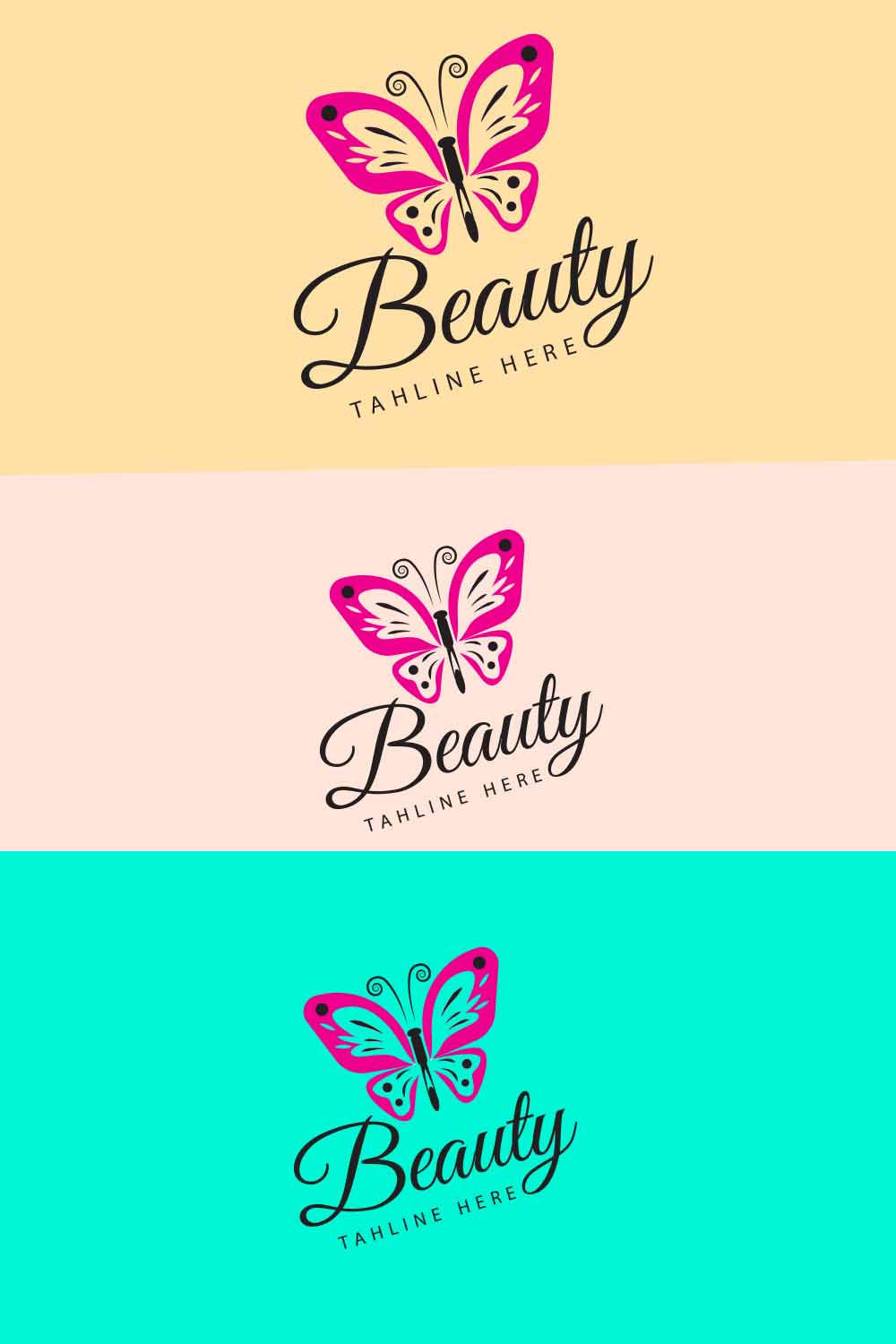 Creative Beauty Salon Logo Template pinterest image.