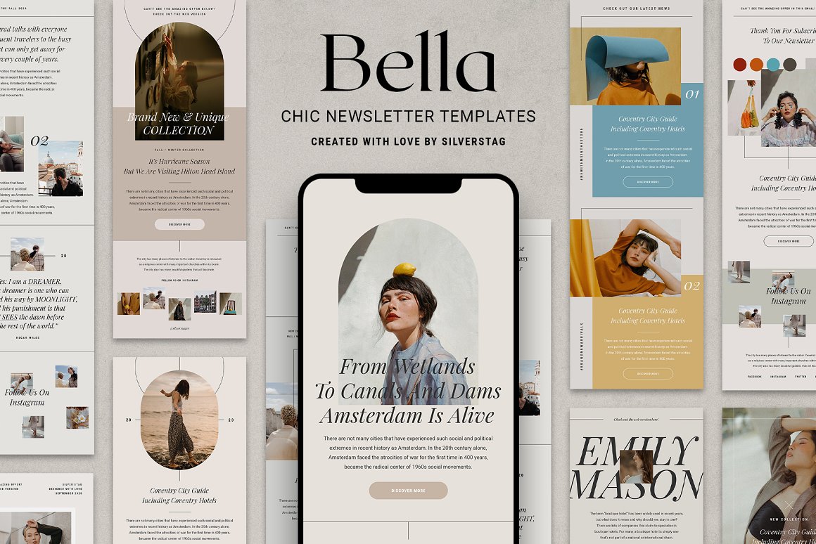 Collection of images of beautiful newsletter template.