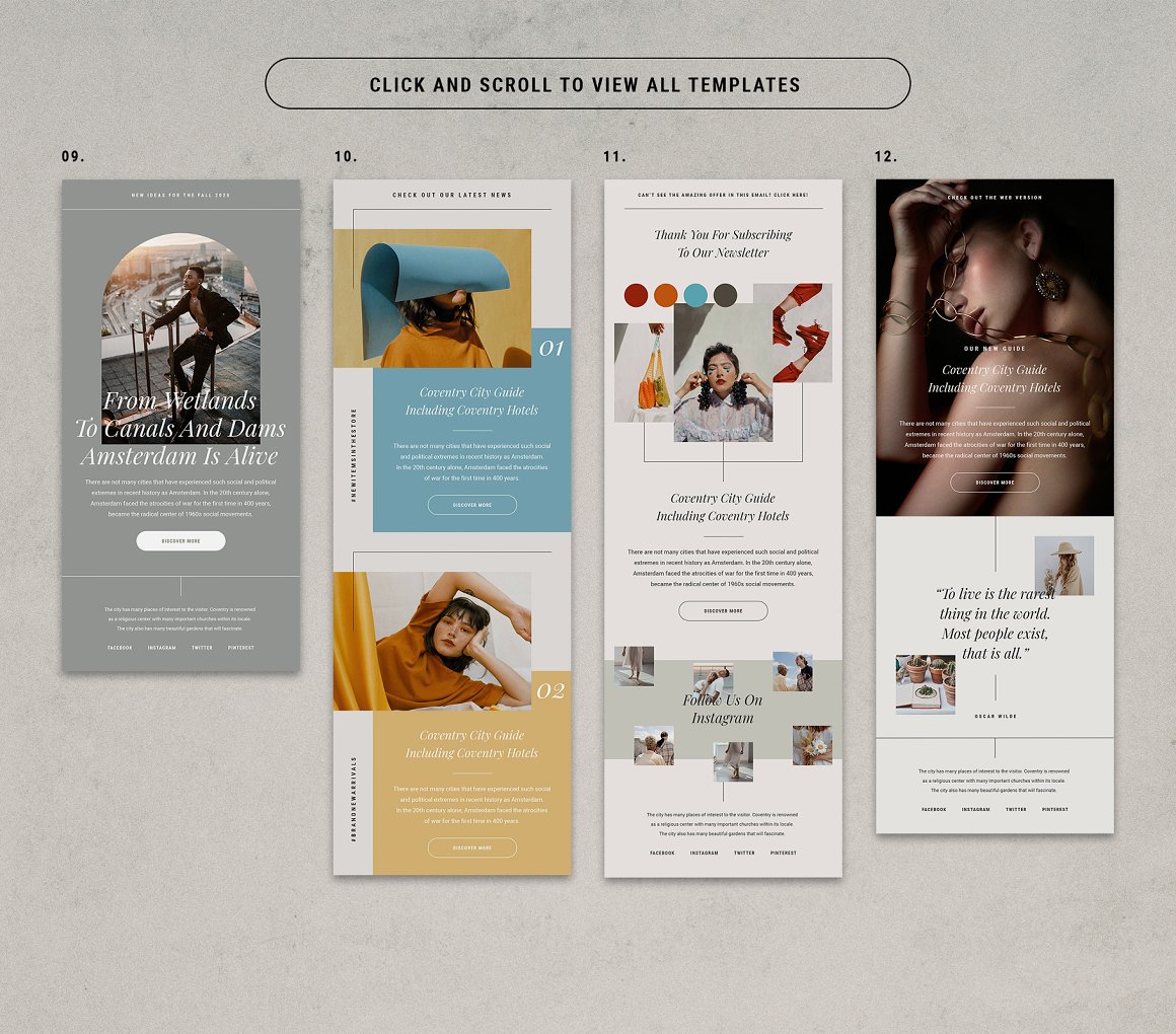 An image pack of an irresistible newsletter template.