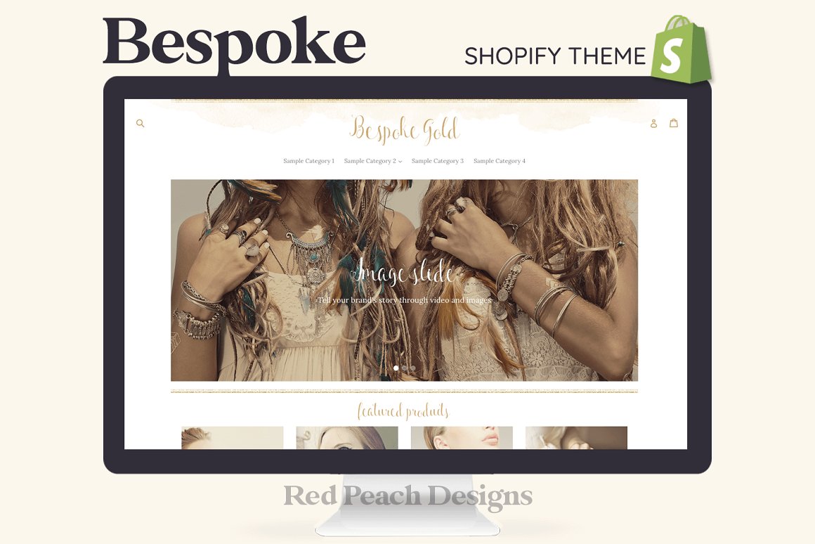 Image of gorgeous Shopify theme page on laptop screen.