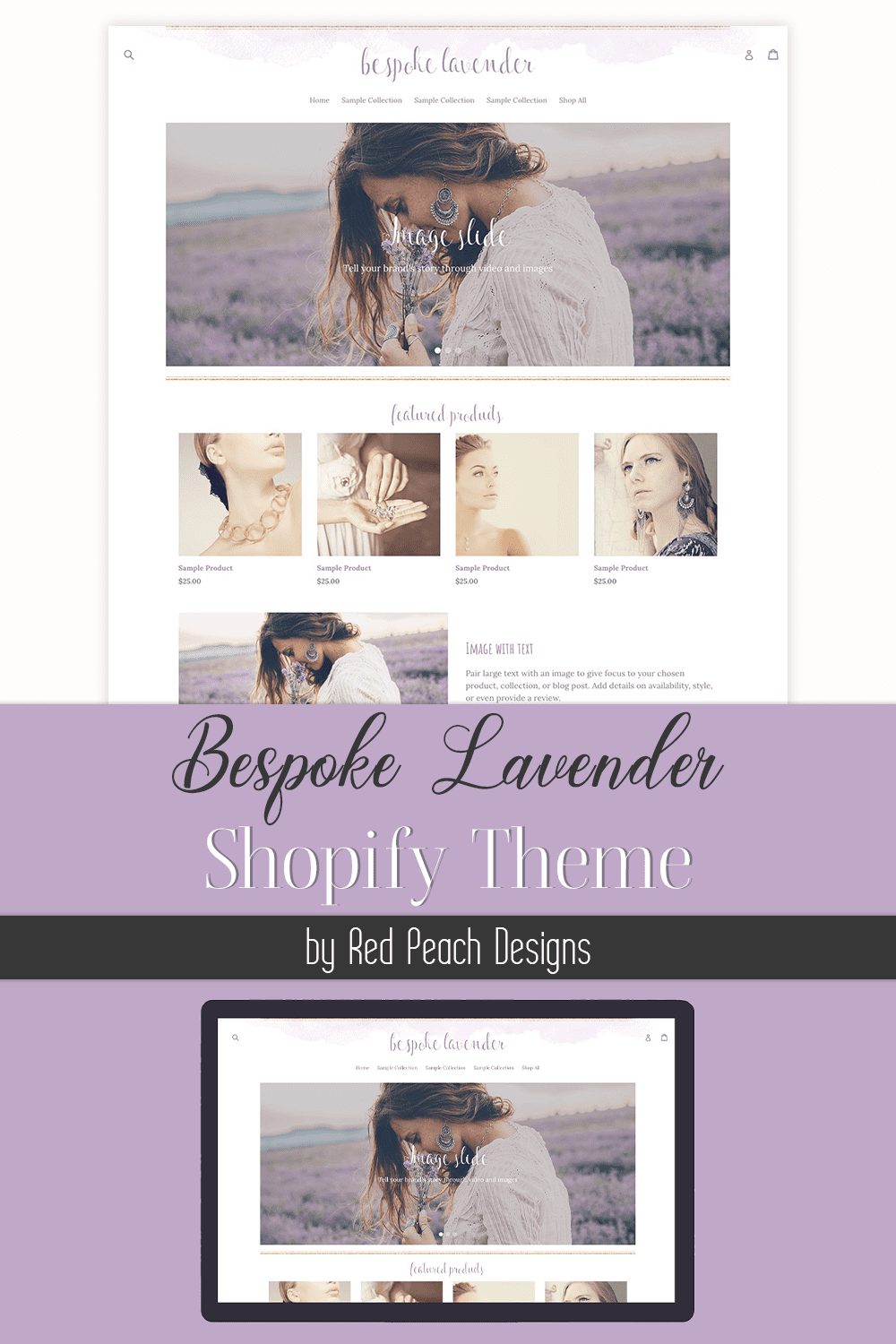 Bespoke Lavender Shopify Theme - pinterest image preview.