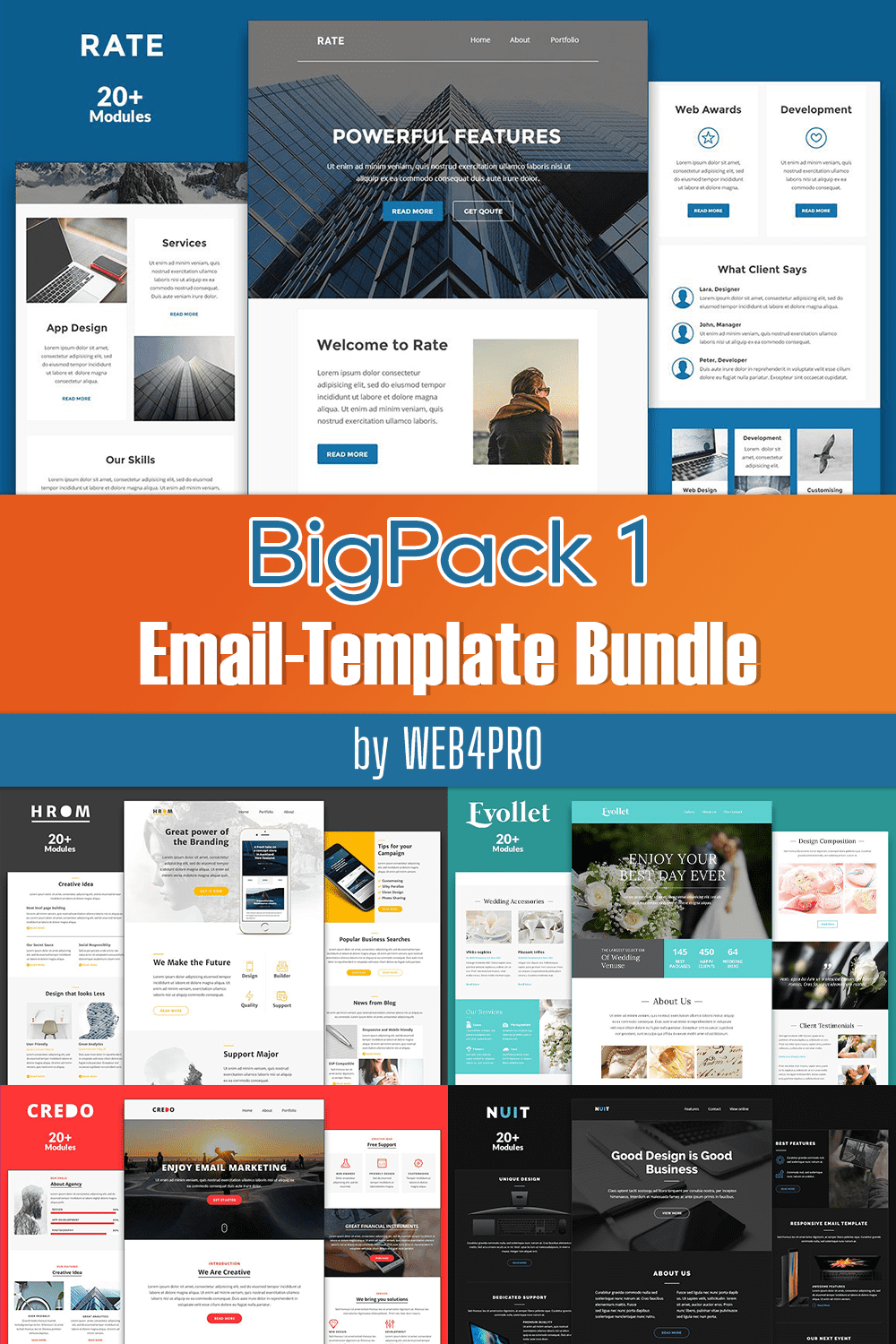 Image collection of marvelous email design templates.
