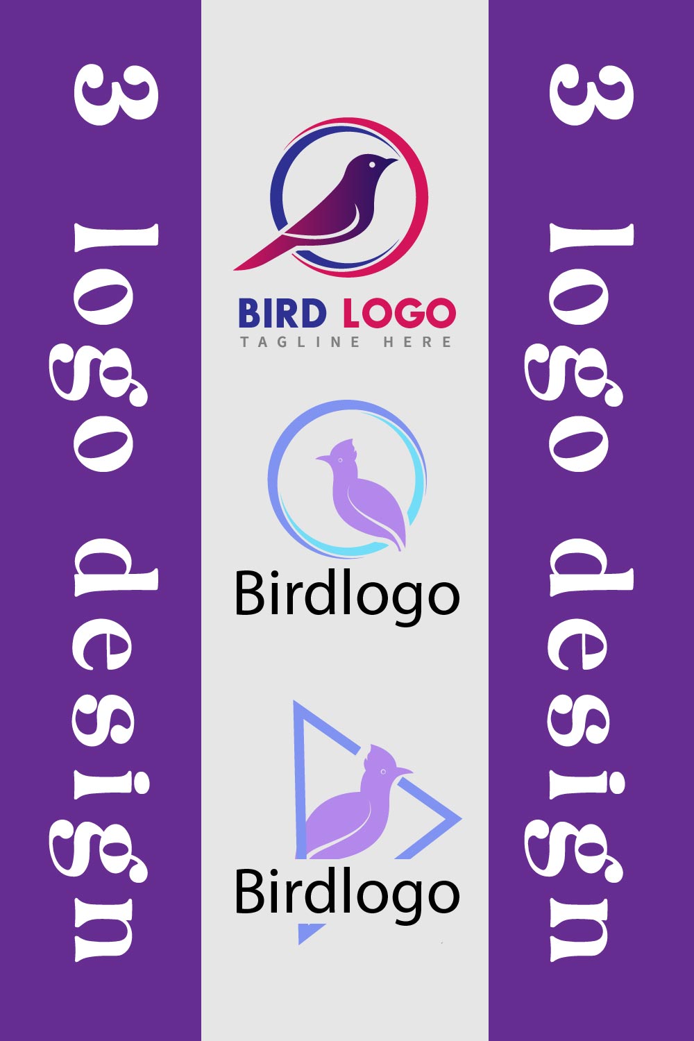 Bird Iconic Logo Design pinterest image.