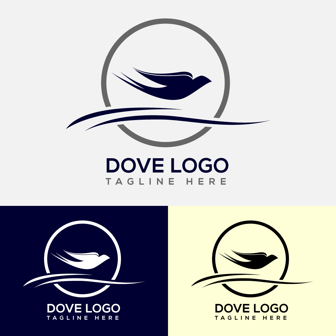 Abstract Flying Bird Dove Logo cover image.