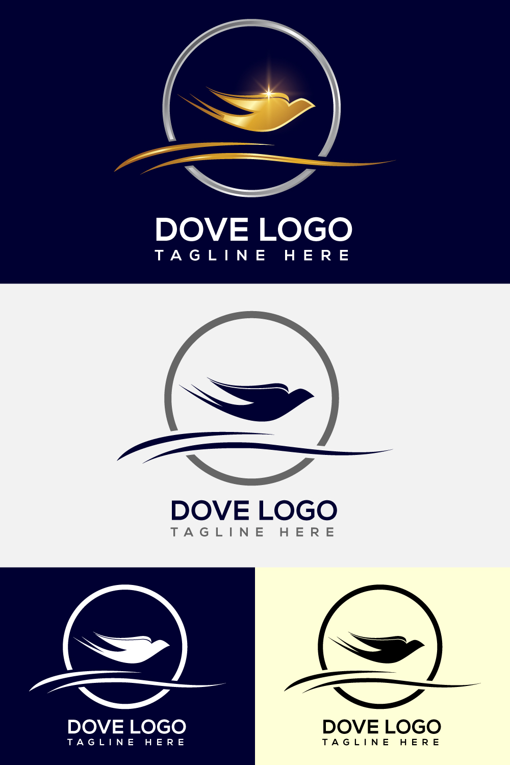 Abstract Flying Dove Logo pinterest image.