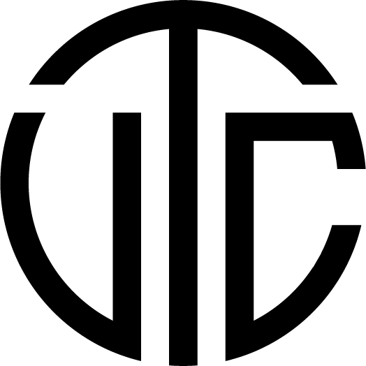 VTC Letters Monogram Logo in black.