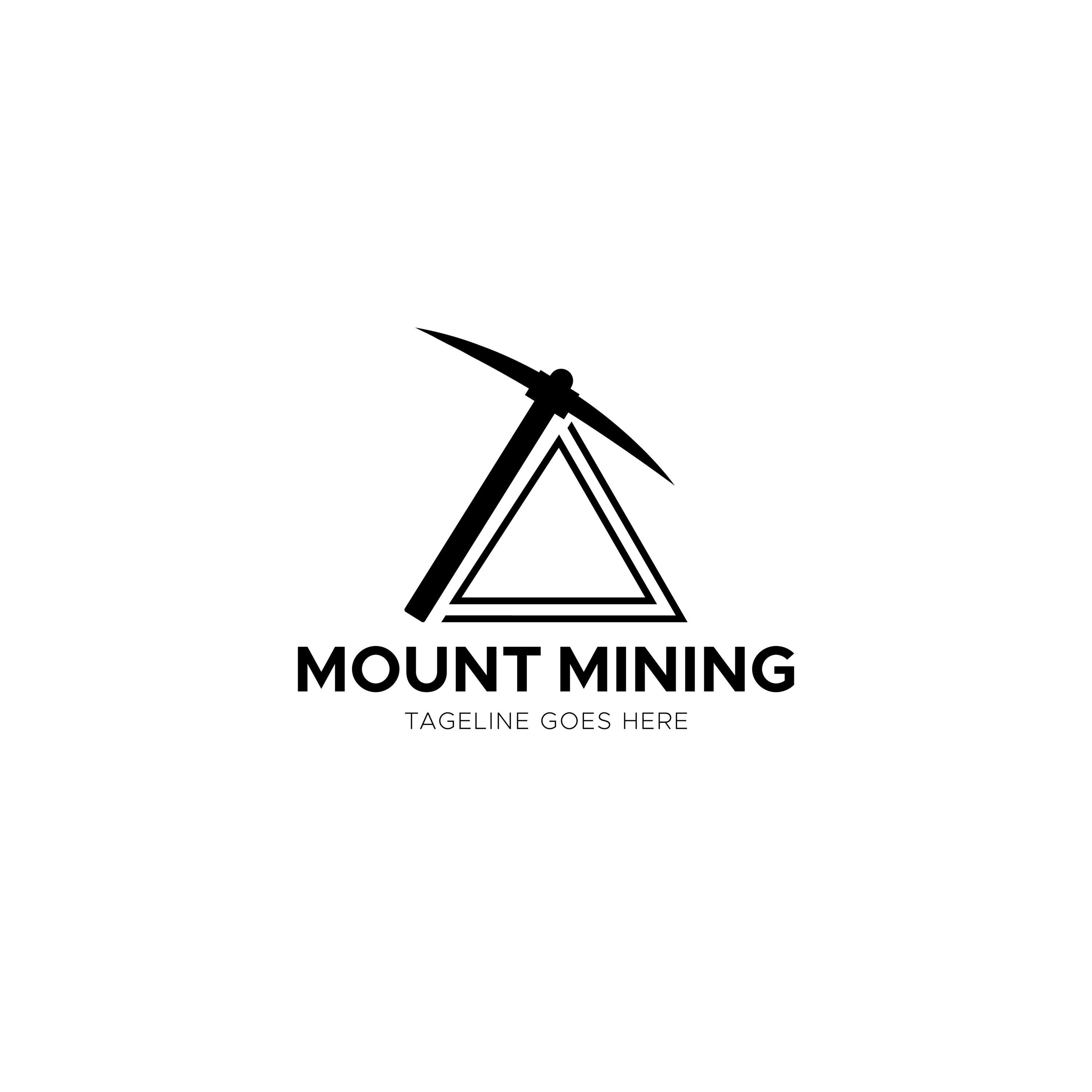 Mount Mining Construction Black Company Logo Template cover image.
