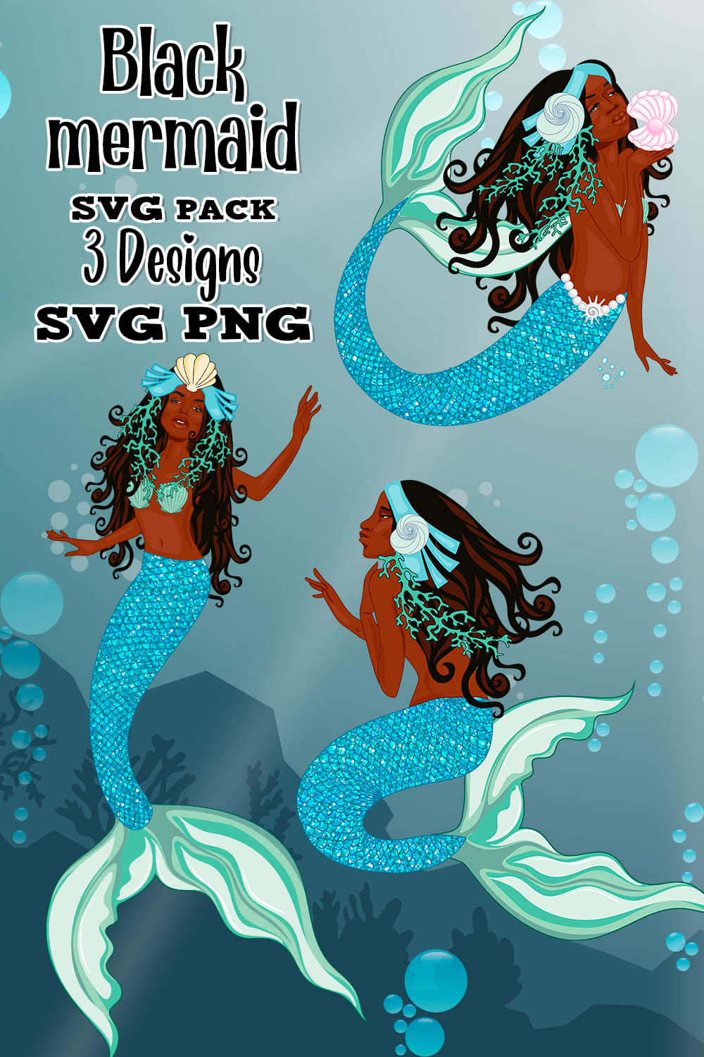 Black Mermaid Svg - Pinterest.