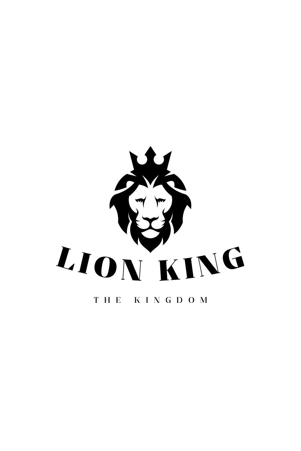 Black Minimalist Lion King Logo Design Pinterest image.