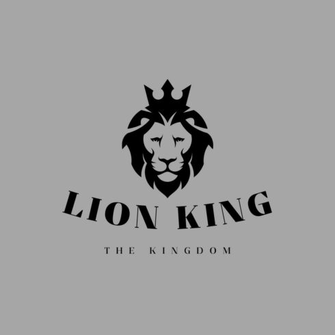 Black Minimalist Lion King Logo Design - MasterBundles