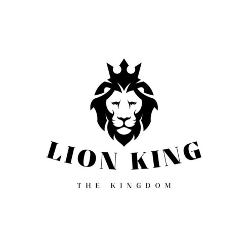Black Minimalist Lion King Logo Design main cover.