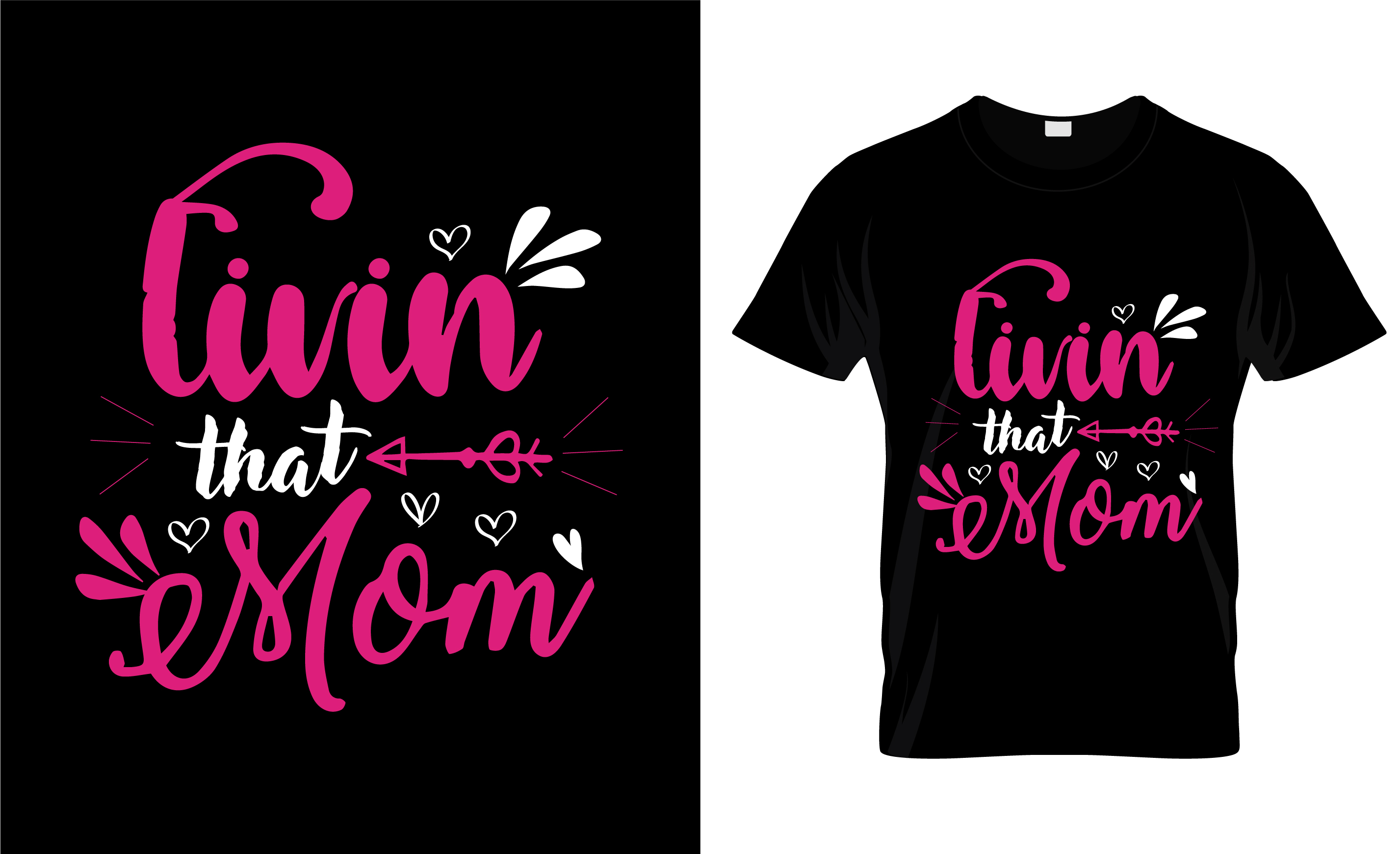 T-Shirt Mom Pink Design SVG Bundle preview image.