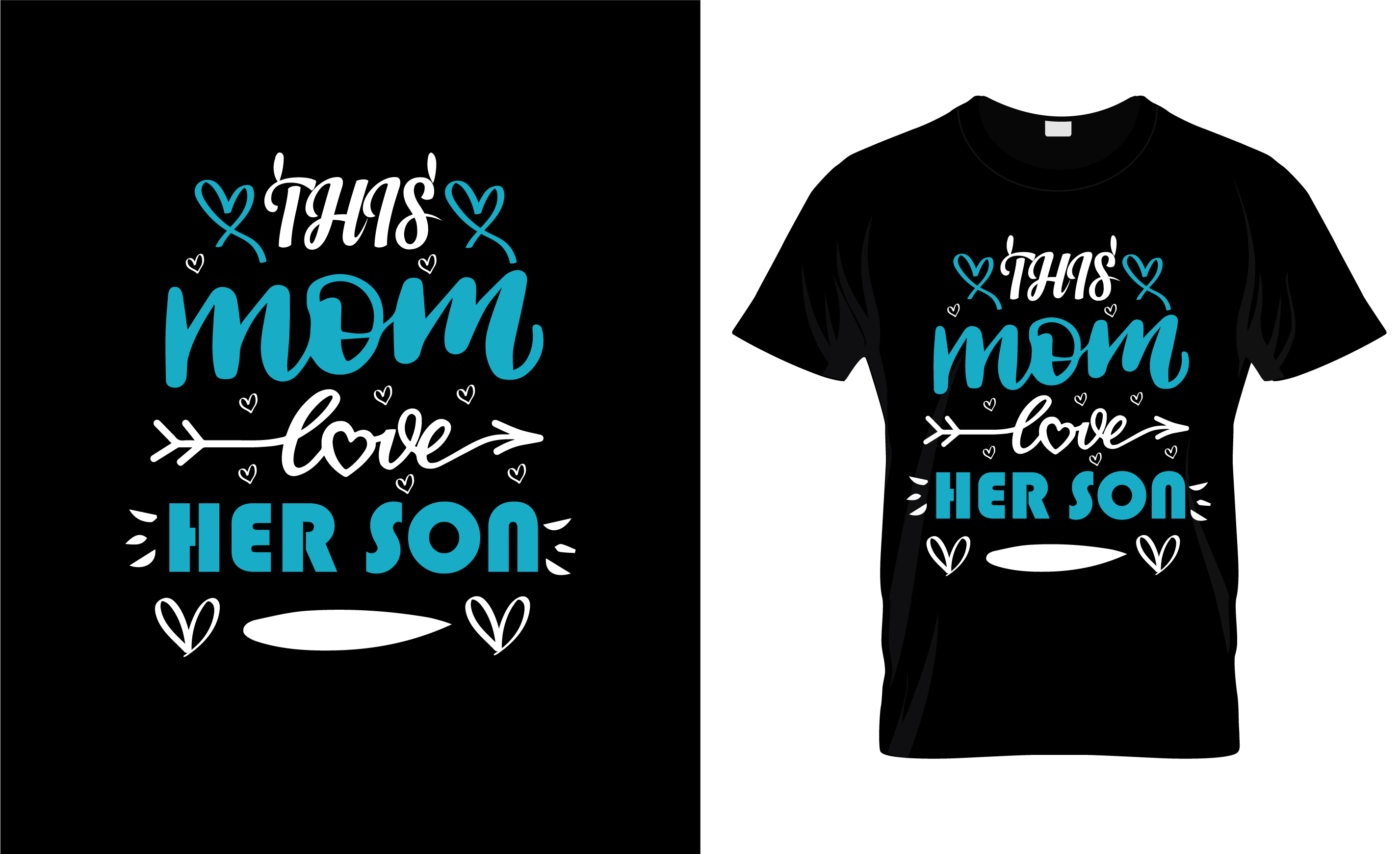 Mom T-Shirt Black Design SVG Bundle preview image.
