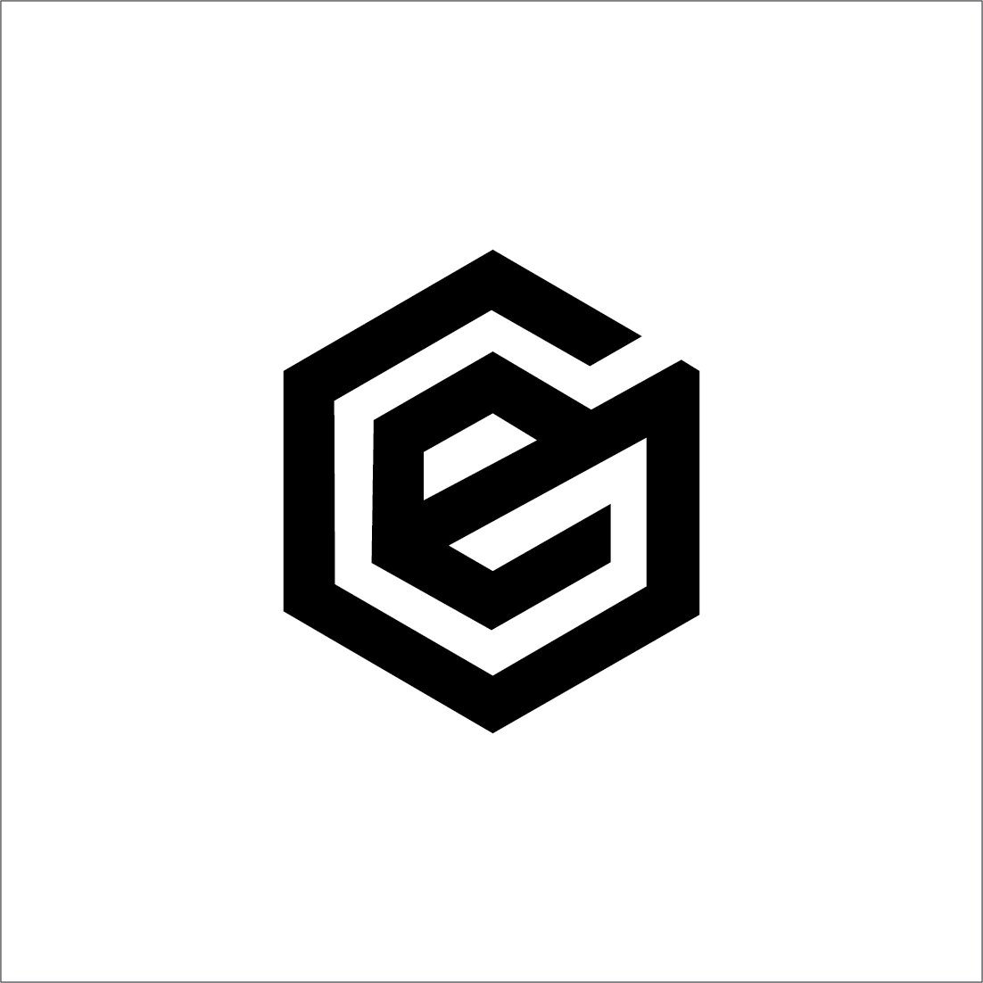 E and G modern and Minimal Logo with white background.