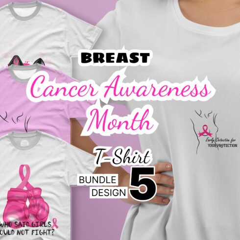 breast cancer awareness month SVG T-shirt Designs Bundle.