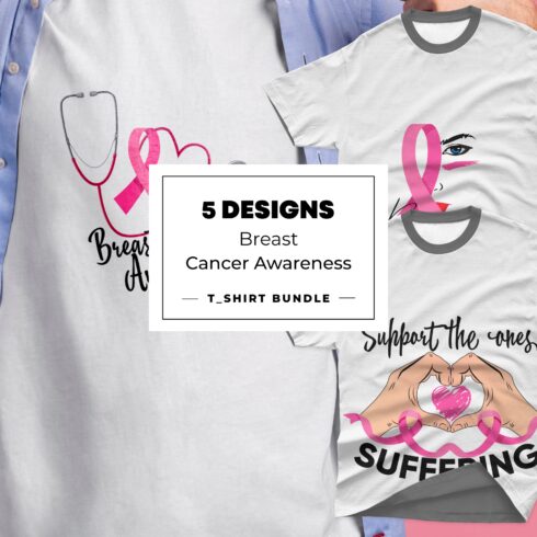 breast cancer awareness SVG T-shirt Designs Bundle.