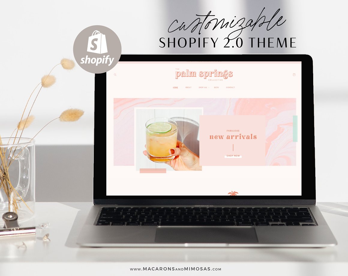 Image of luxury Shopify theme page on laptop.