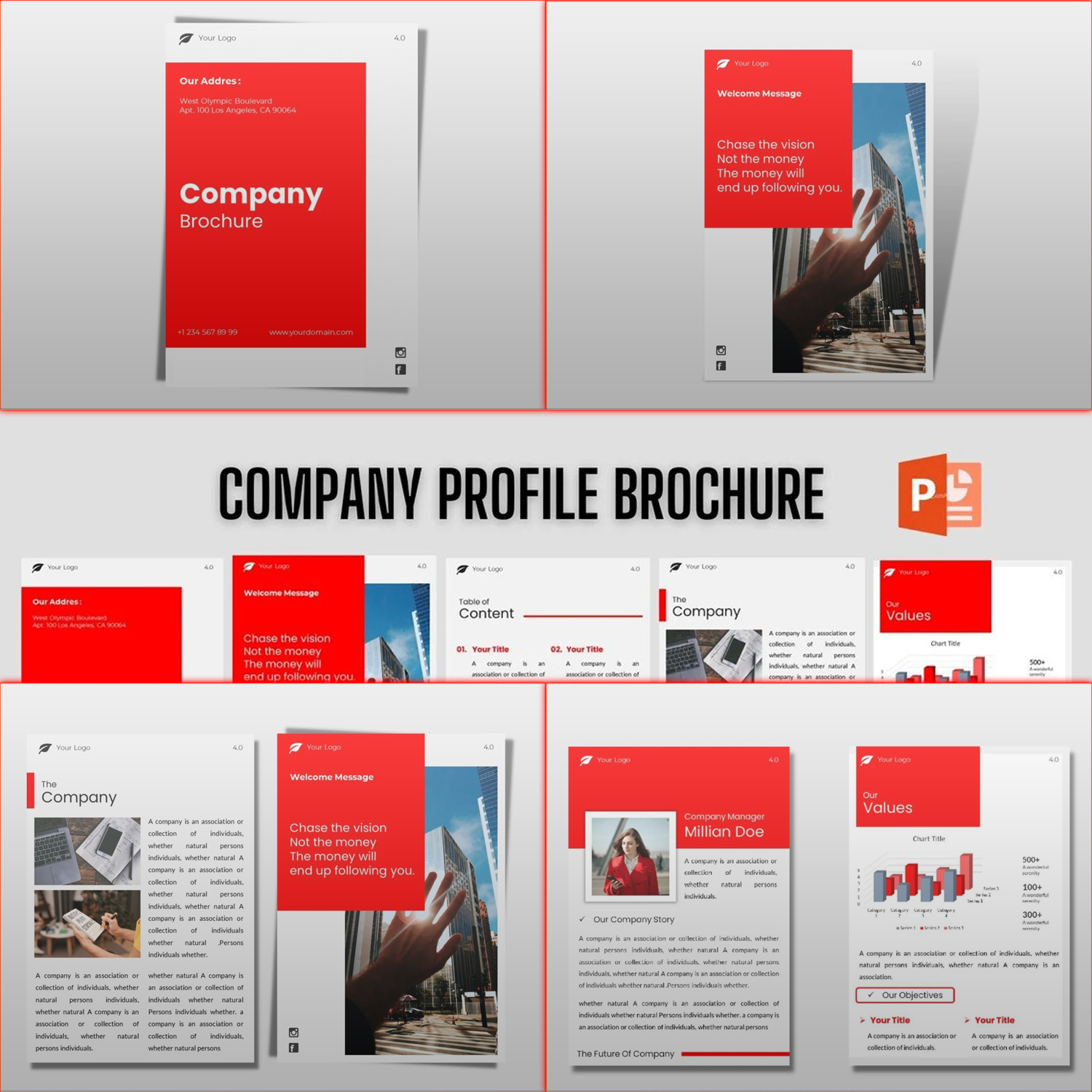 Brochure Template | Red Business Brochure Template cover.