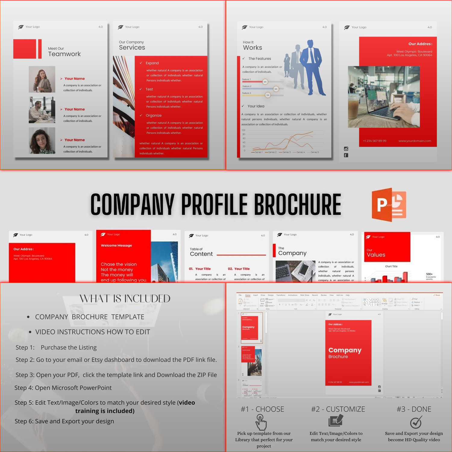 Brochure Template | Red Business Brochure Template.