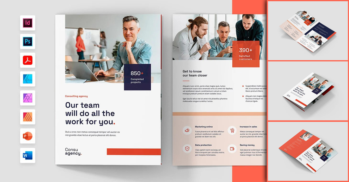 Consulting Agency Brochure Bi-Fold – MasterBundles