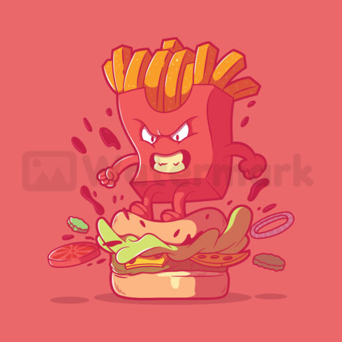 Burger Squash Vector Illustration Design cover image.