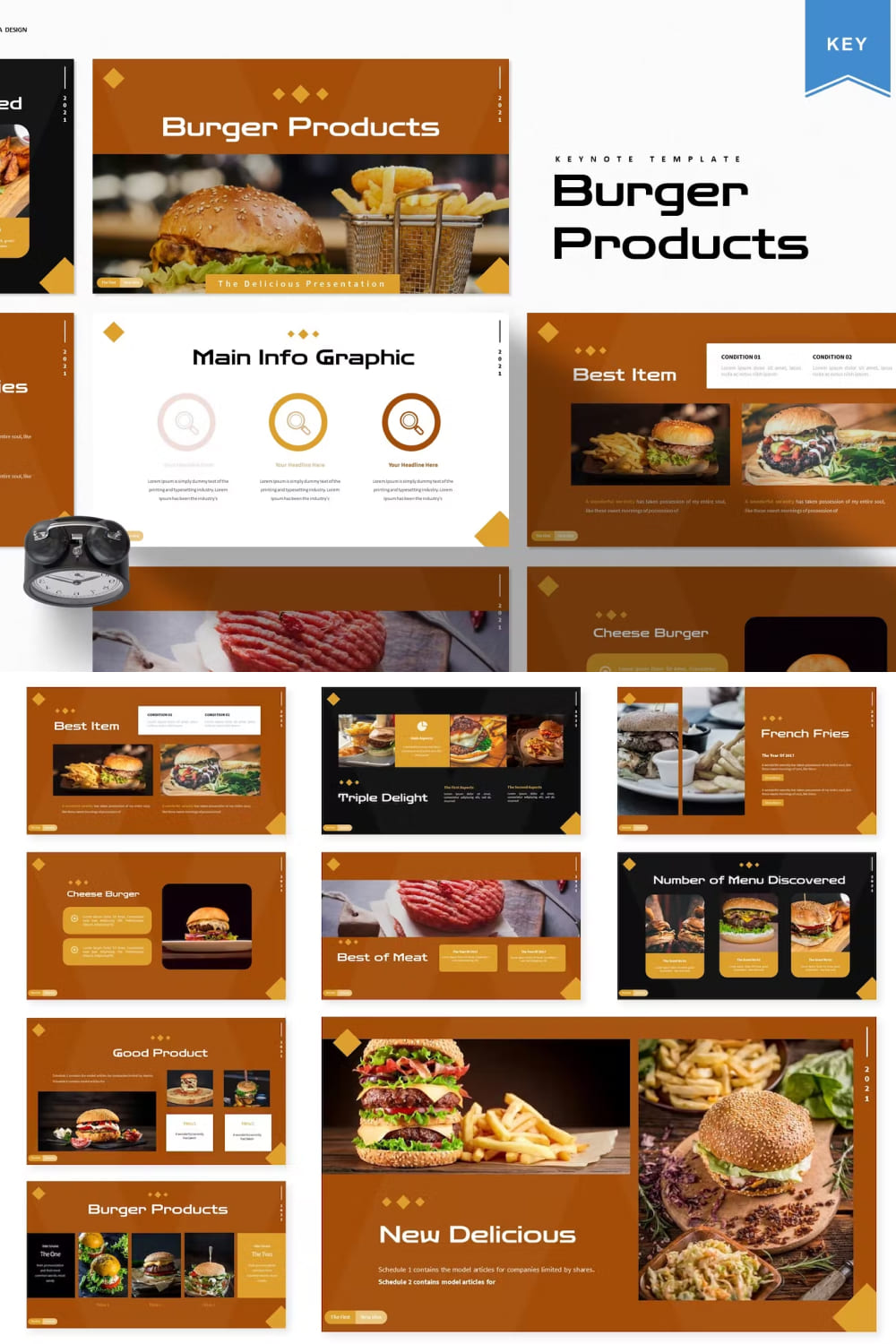 Burger Products | Keynote Template - Pinterest.