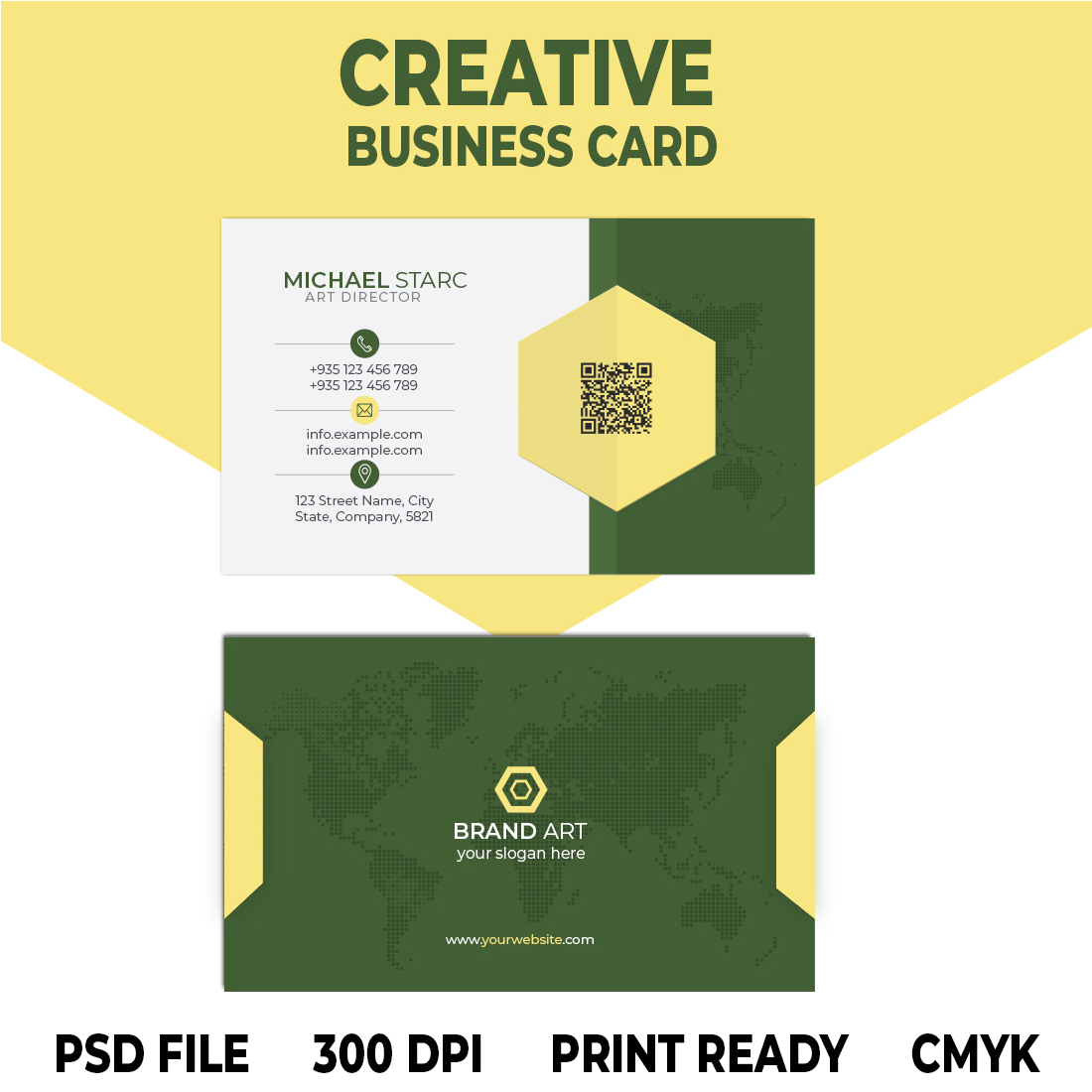 Preview business card file features.