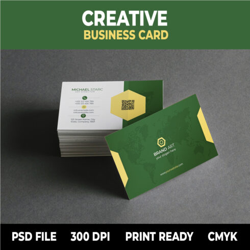Green business card illustration.