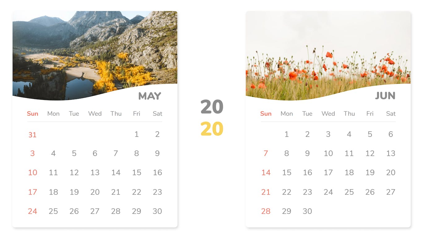 Elegant image with calendar months.