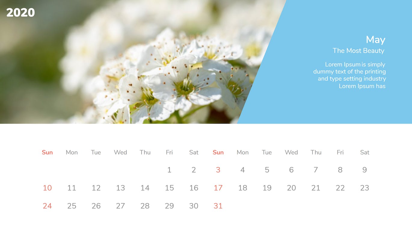 Unique image with calendar month.
