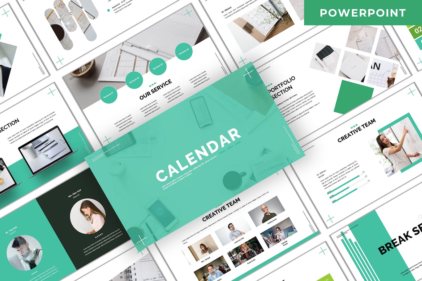 A selection of images of great slide presentation templates for business.