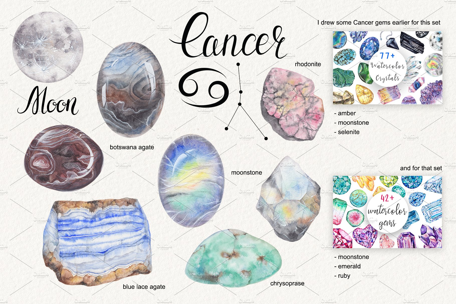 Beautiful cancer stones for description this sign.