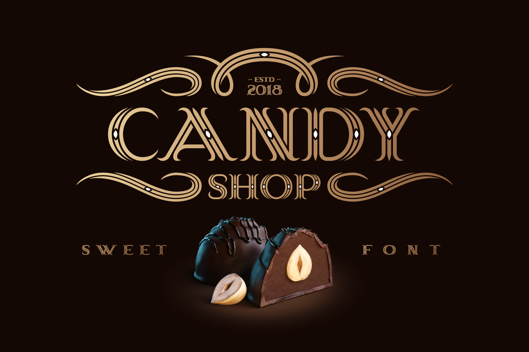 Facebook collage image with Candy Shop Font.